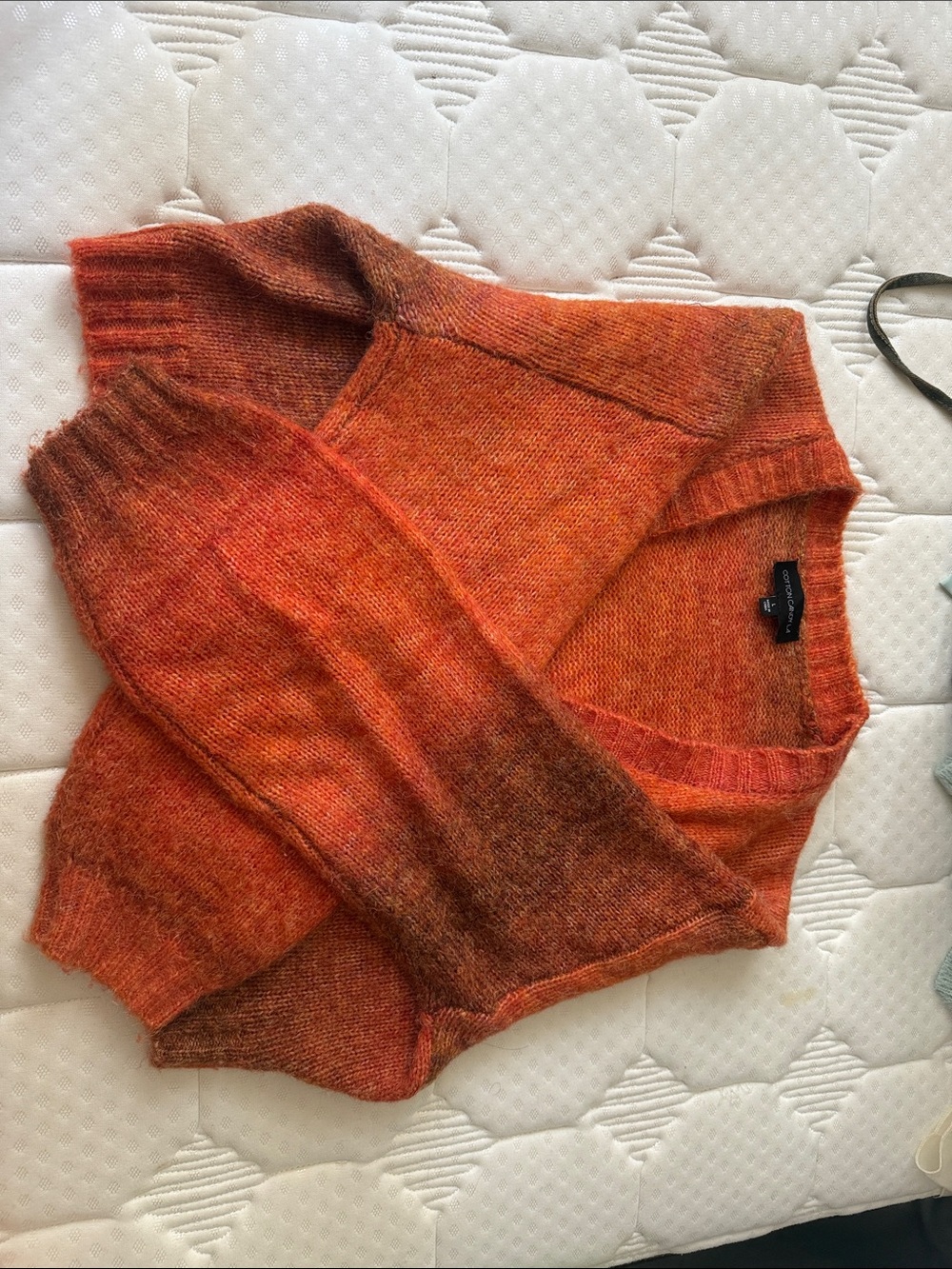 Cotton Candy Burnt Orange V-Neck Women's Sweater